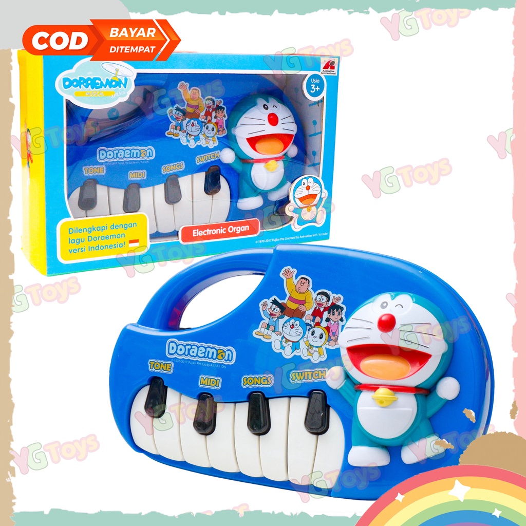 YGtoys Mainan Piano Musik Doraemon Anak Laki Laki Perempuan Karakter Edukasi