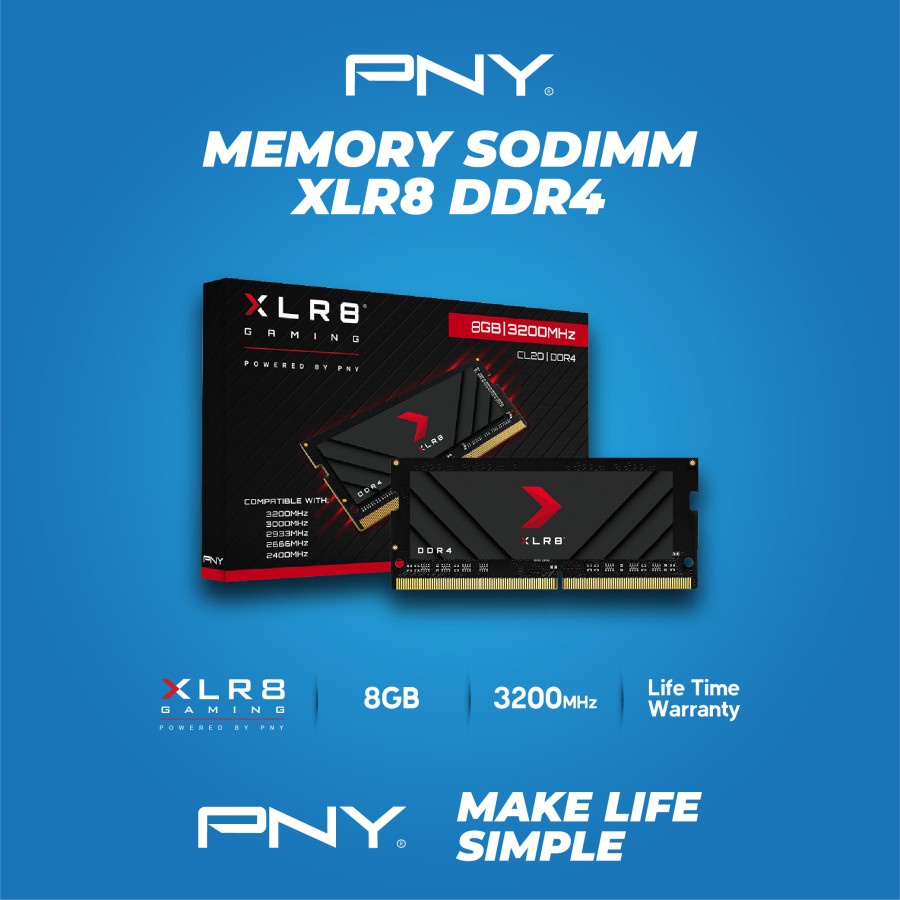 PNY Sodimm 8GB DDR4 3200Mhz PC 25600 XLR8