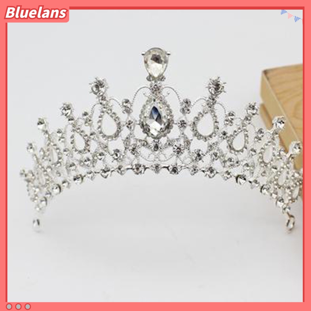 Bluelans 3Pcs Rhinestone Butterfly Necklace Crown Earring Bridal Wedding Jewelry Gift