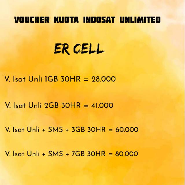 ( TERMURAH) VOUCHER INDOSAT UNLIMITED