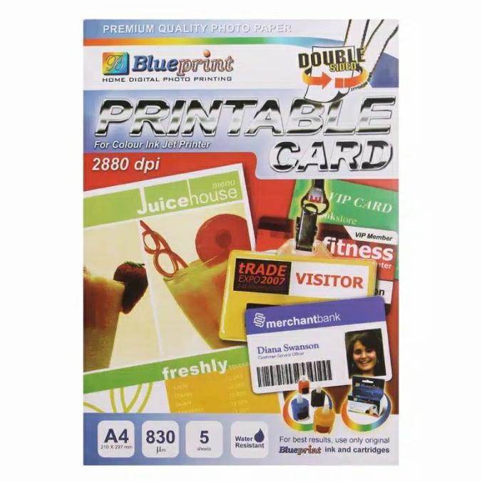 

[BISA COD] Kertas PVC ID Card Blueprint Size A4 isi 5 set