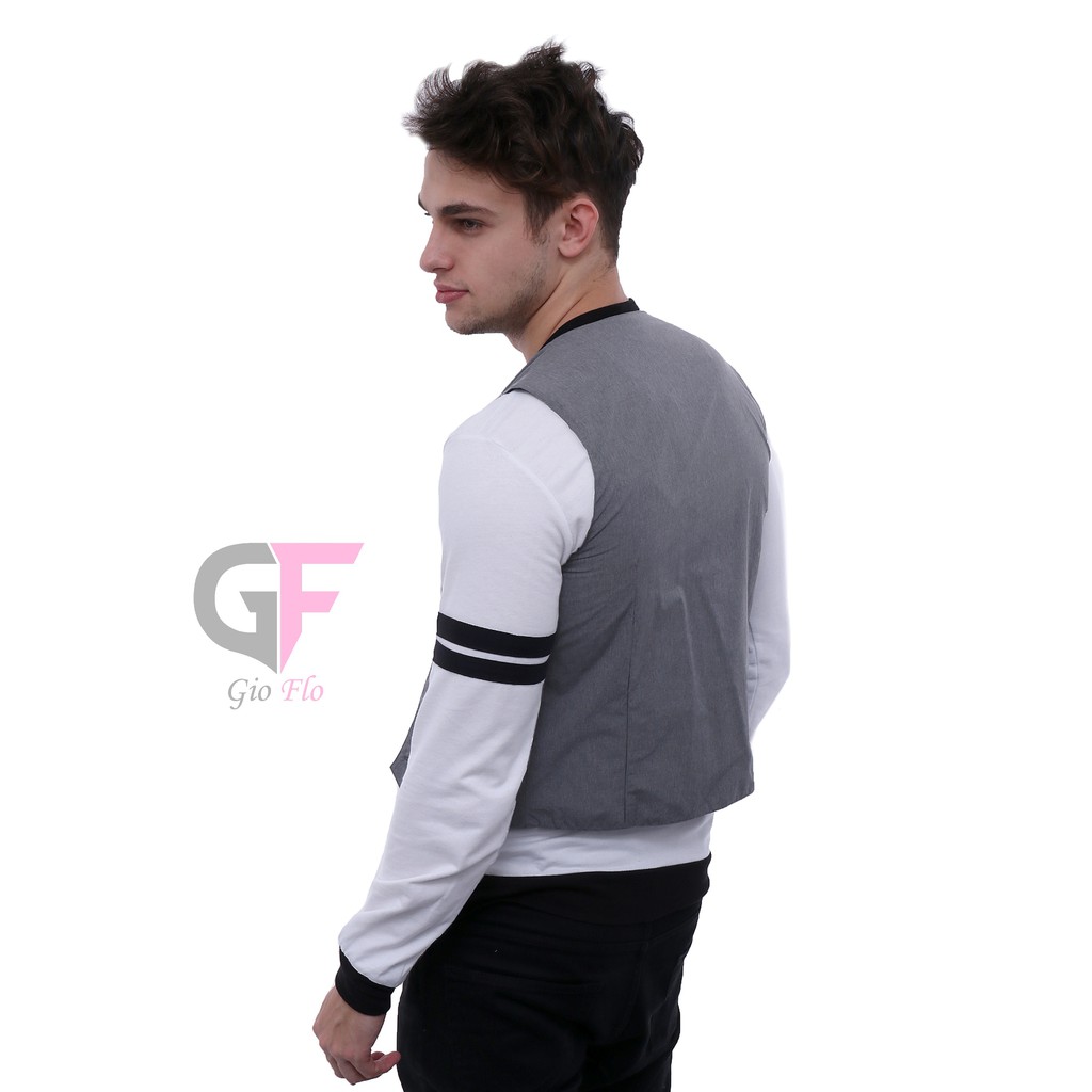 GIOFLO Rompi Pria Formal Modis Simple Elegan Abu Muda / ROM 486