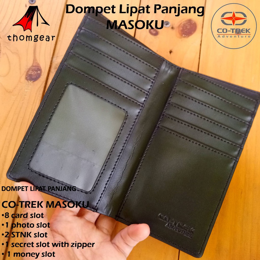 Thomgear Dompet Pria Lipat Panjang Co-Trek Adventure Masoku Dompet Outdoor Kulit