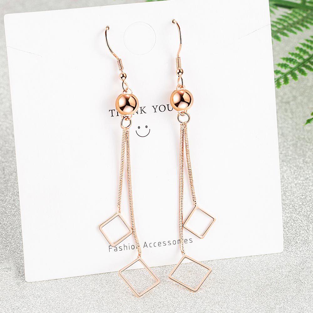 Anting Perak 925 Wanita Berlian Ganda Perhiasan Fashion