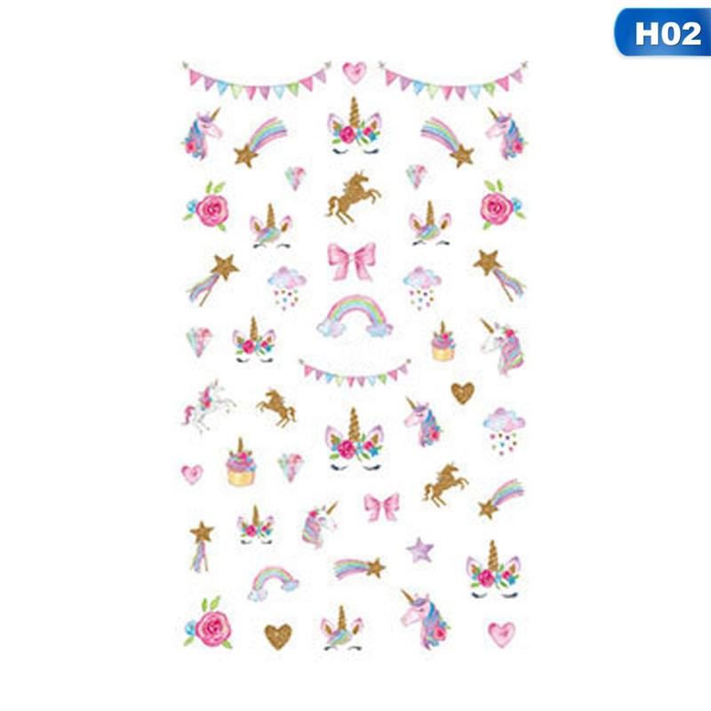 bhy Stiker  Kuku  3D Motif Unicorn  Warna Pelangi Shopee 