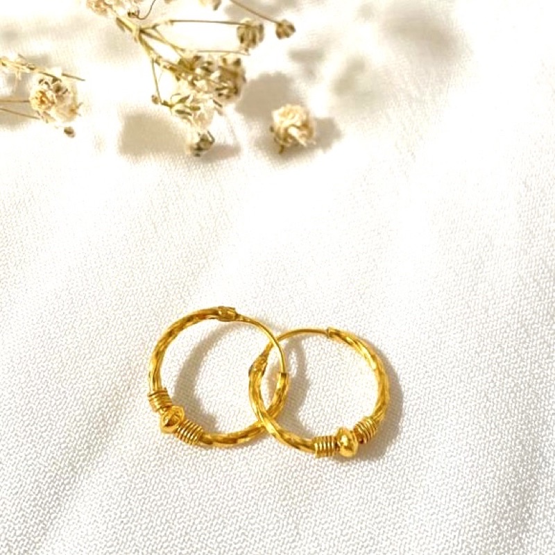 Anting Emas Muda Dewasa Bulat Ulir Dewasa dan Anak 0,5 Gram