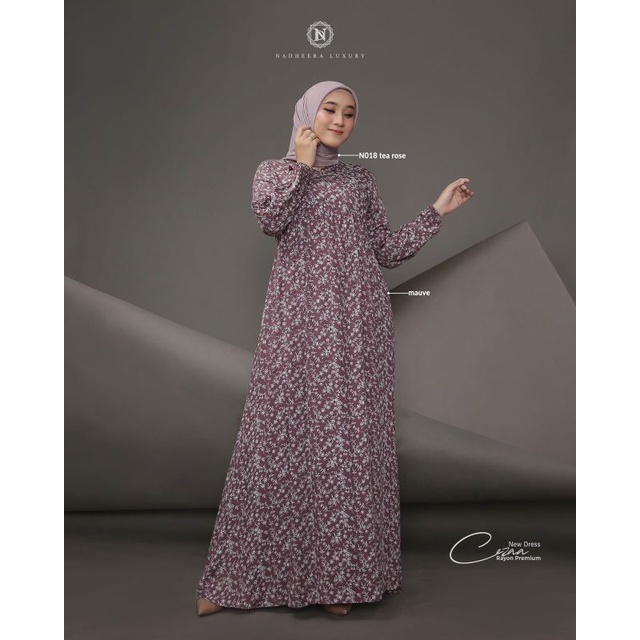TERBARU 2022 ✅ DRESS CEEZA MOMS NADHEERA LUXURY GAMIS DEWASA MUSLIM MOTIF BAHAN RAYON PREMIUM