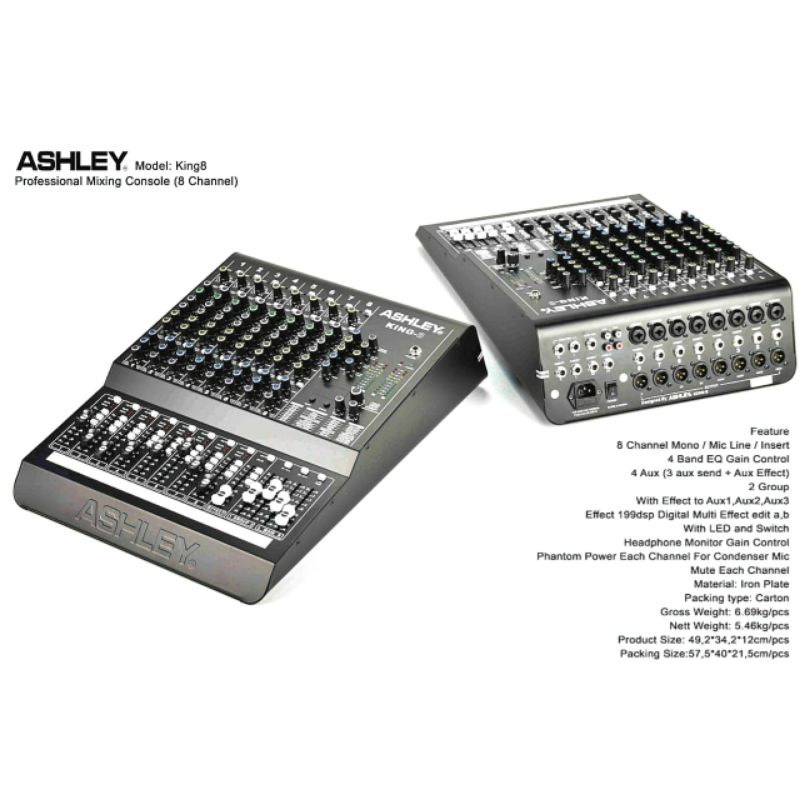 mixer audio profesional ASHLEY KING 8 KING8 ORIGINAL