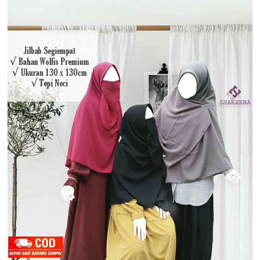 Jilbab wolfis segiempat 130x130 premium