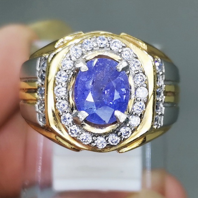 Cincin Batu Akik Asli Blue Safir Srilangka