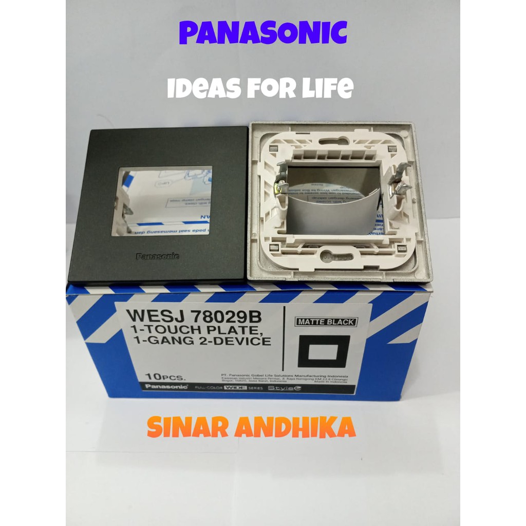 FRAME SAKLAR 1 GANG 2 DEVICE HITAM STYLE E PANASONIC WESJ 78029B