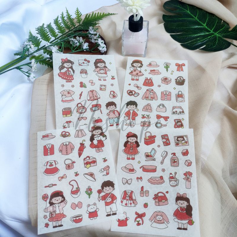 

Stiker Journal Tema Merah Lucu Stiker Dekorasi Buku