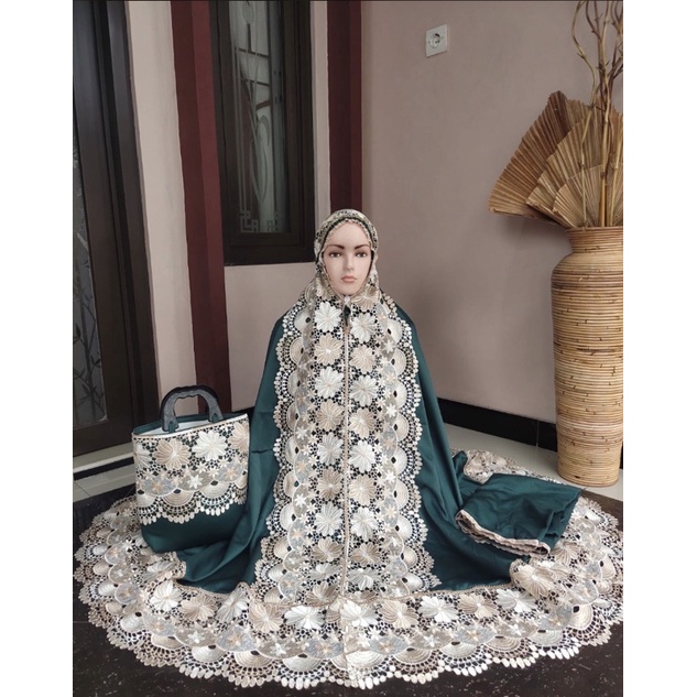 new mukena bunga kombi katun mikro warna full kd