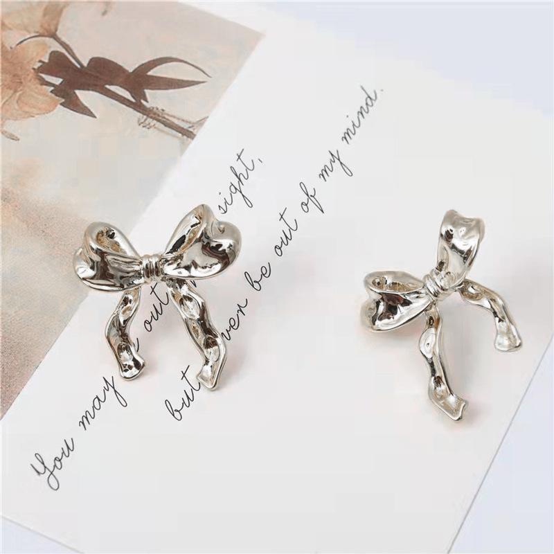 Anting Tusuk Silver 925 Desain Pita Gaya Korea Untuk Wanita