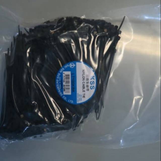 KSS Taiwan cable ties / kabel ties 10 cm LT 100 isi 1000 hitam
