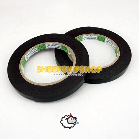 ( NIPPON TAPE ) DOUBLE TAPE BUSA 1 cm / Nippon Tape Tebal Double Tape Hijau