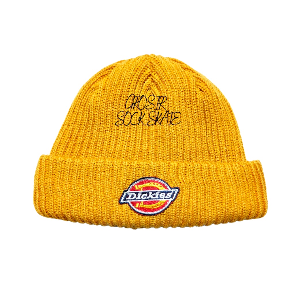 SHORT BEANIE HAT PREMIUM DISTRO DICKIES KUNING MUSTARD