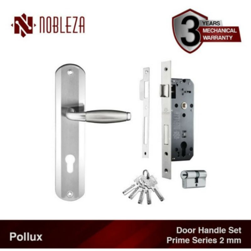 handle Nobleza 2MM (New) Pollux SN/CP+Body Swing / handle pintu Nobleza / gagang pintu /handle pintu