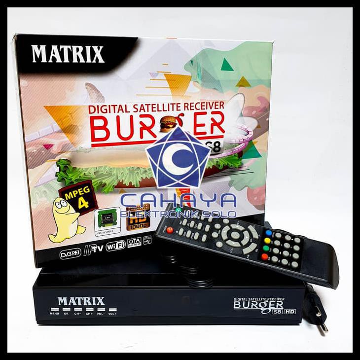 Receiver Parabola Matrix Burger S8 Hd Mpeg4 Anti Panas Bisskey Powervu