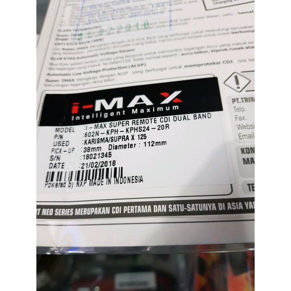 CDI BRT SUPER IMAX 24 STEP KARISMA - SUPRA X 125 - KHARISMA RACING ORIGINAL ORI