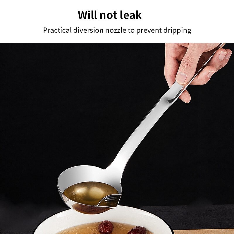 Sendok Sup Oil Water Soup Separation Spoon Stainless Steel