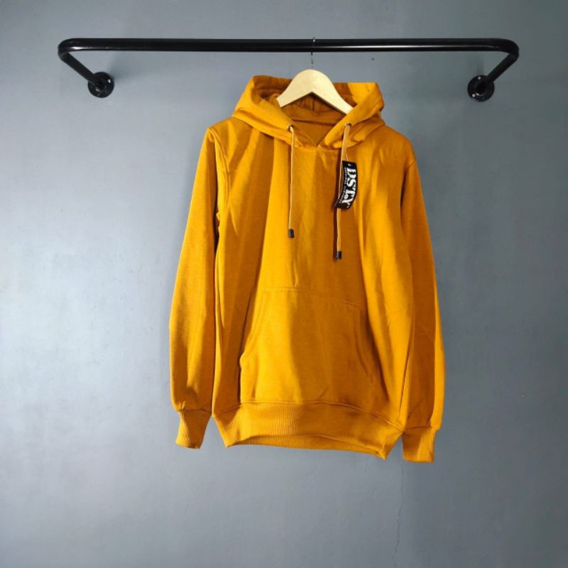 JAKET HOODIE POLOS HOODIE POLOS BAHAN TEBAL-Mustard