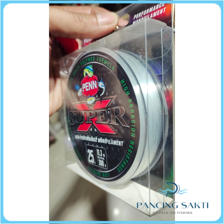Senar Pancing PENN Super X Nilon Monofilament 300m Putih Kuat Benang Anti Keriting Alat Perlengkapan