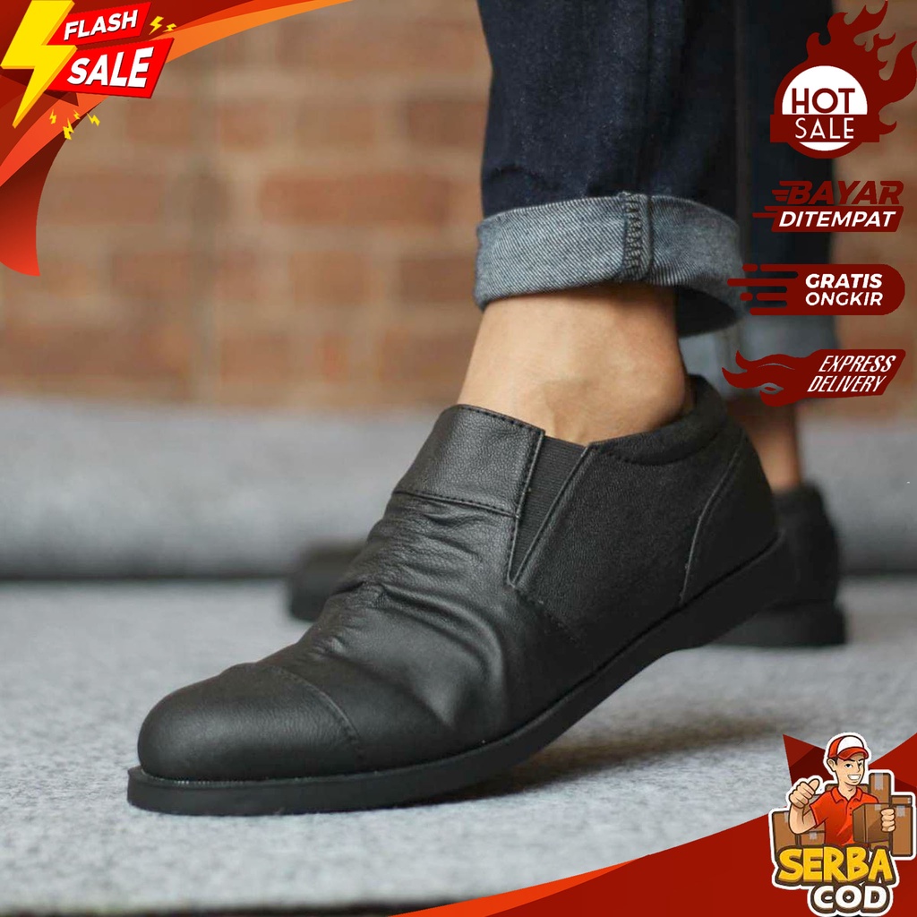 EXTREME CORPS - Sepatu Pria Kulit - Pantofel Bunut Original - Slip On - Fladeo Kerja Pesta Undangan 