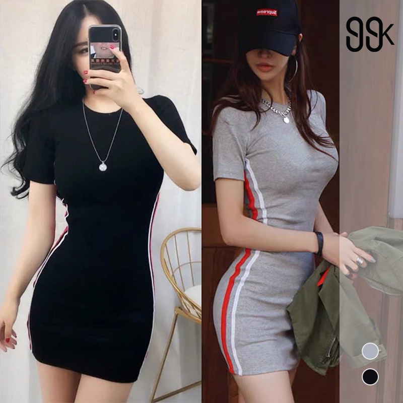 Sports Style Sexy Short Sleeve Bodycon Mini Dress 1067 (S-XL)