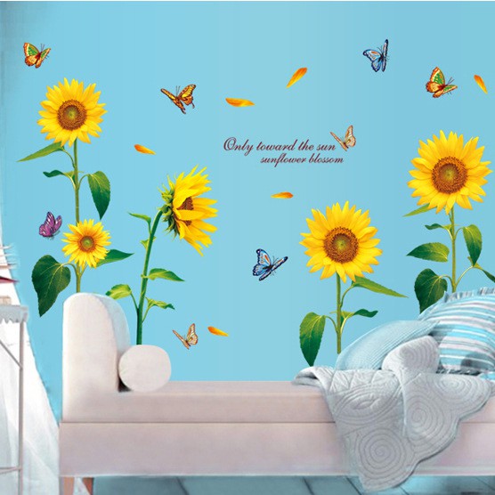 RELIZA WALL STICKER BUNGA MATAHARI SUN FLOWERS SK9122 STIKER DINDINGDINDINGp