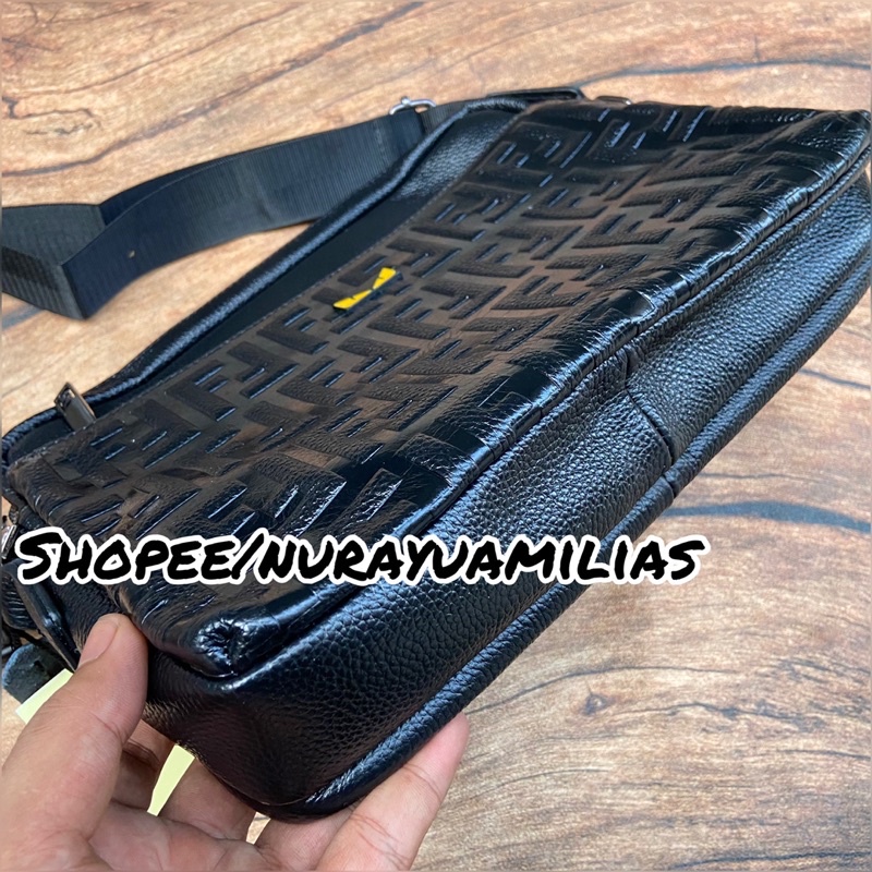 Tas selempang fendi Kulit asli import tas slempang pria fendi messenger bag pria fendi tas kantor pria