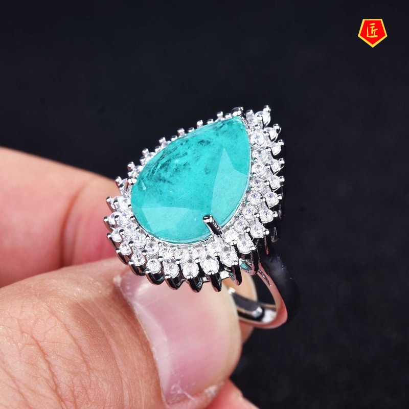 [Ready Stock]Fashion Elegant Natural Blue Gem Ring