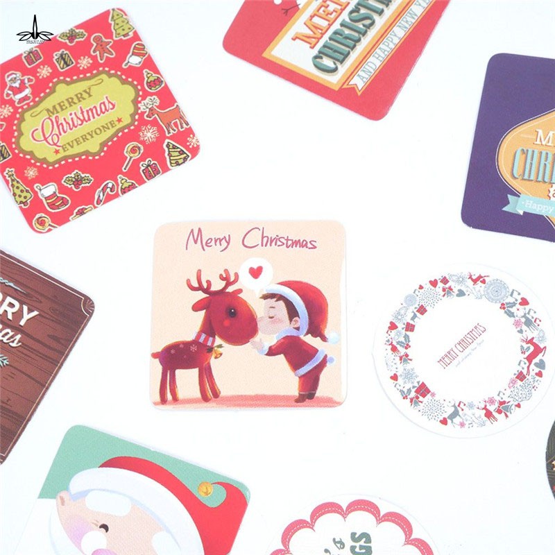 

INDORETAIL | 36 Pcs/Set DIY Kertas Merry Christmas Stiker Vintage Cinta Romantis untuk Dekorasi