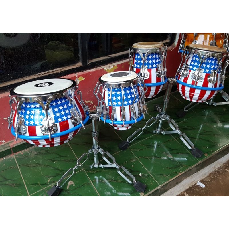 Kendang Ketipung Dangdut Ring V8 Tak Petir Plus Kempul Koplo Ring V8 V6 Motif Bendera Amerika