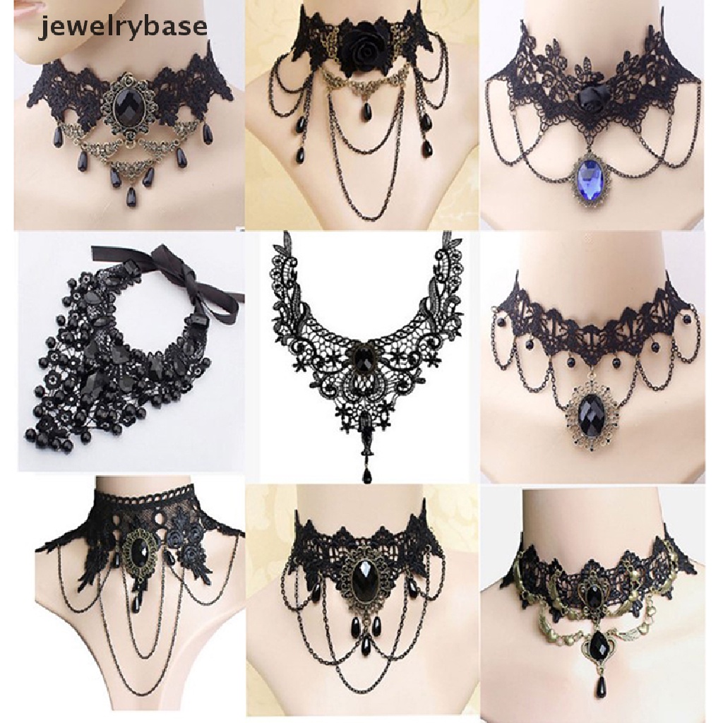 1 Pc Kalung Choker Dengan Liontin Palsu Gaya Vintage Gothic