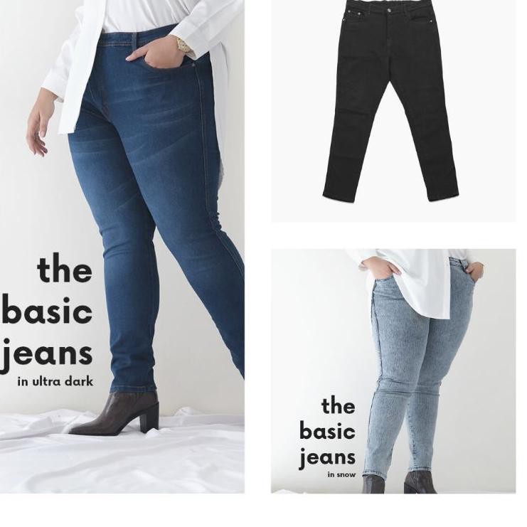 Ready ▼ BIGISSIMO THE BASIC STRETCH JEANS CELANA BIGSIZE JUMBO  (Kirim Langsung) OG