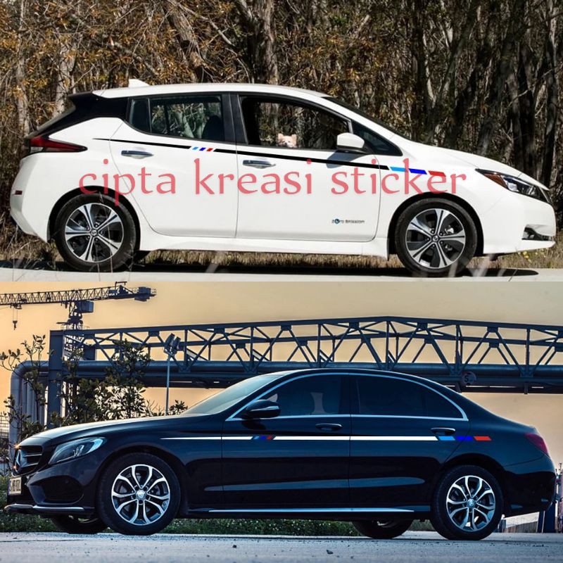 sticker mobil stiker list samping mobil BMW Mercedes Honda Civic Corolla Accord Vios sedan universal