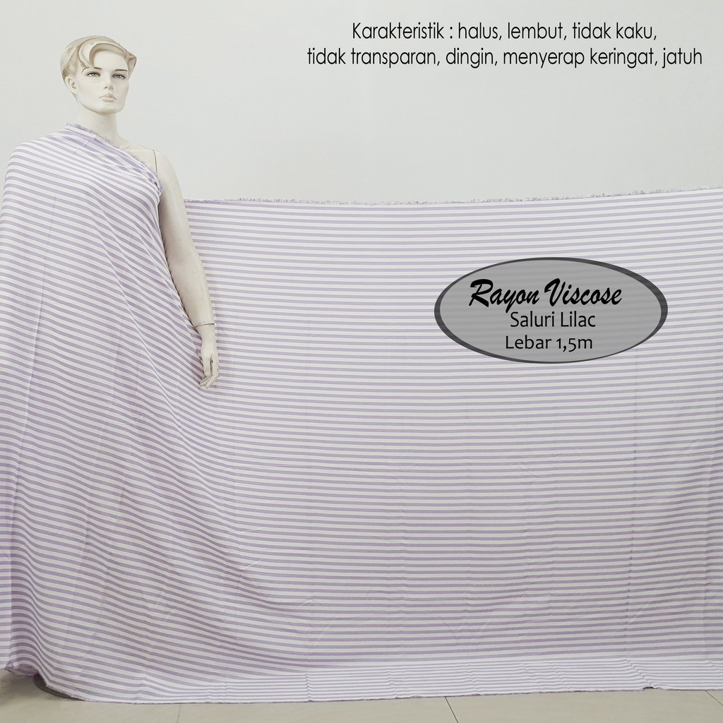 KAIN RAYON VISCOSE "SALURI LILAC" (harga per 0,5m)