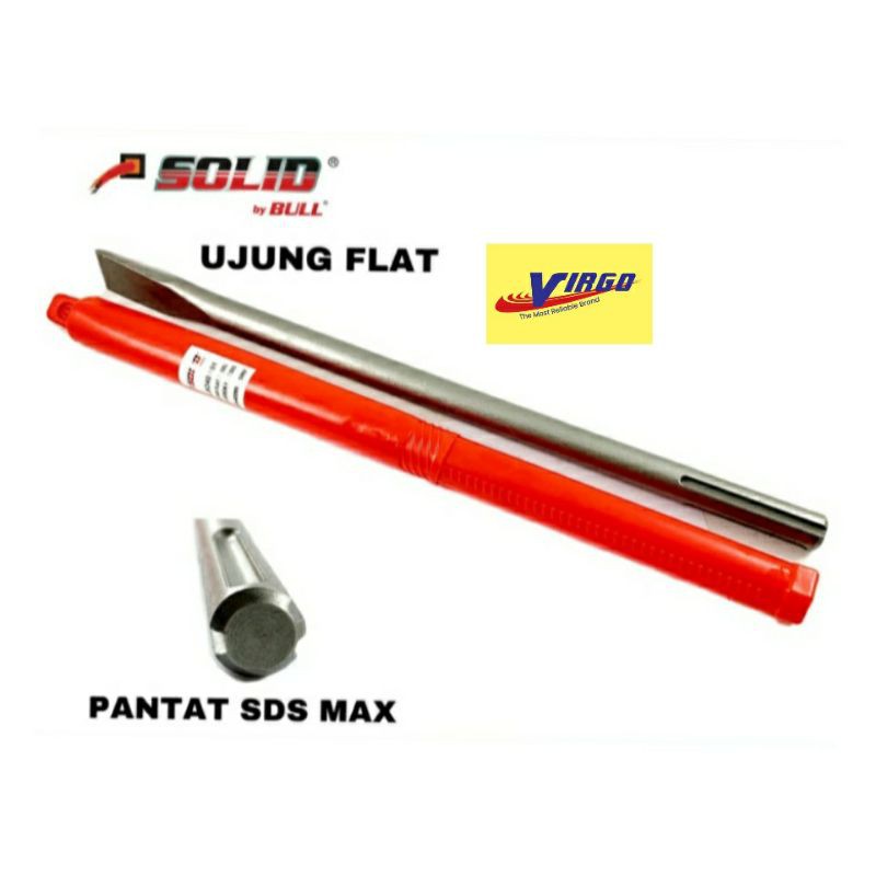 SOLID MATA CHISEL BOBOK BETON SDS MAX UNTUK GSH11E FLAT / RATA