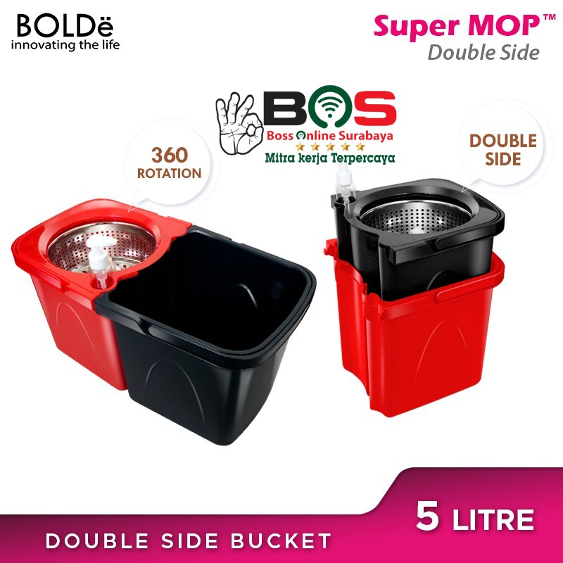 Bolde Alat Pel Pembersih Lantai Super Mop Double Side Pel Putar Bolde