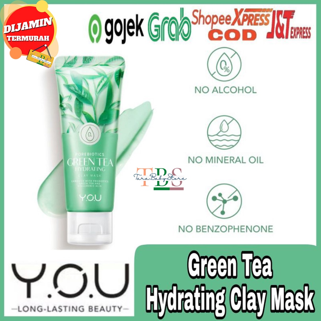 You Daily Skin Good Pore Biotics Greentea Hydrating Clay Mask/Masker Wajah 50g