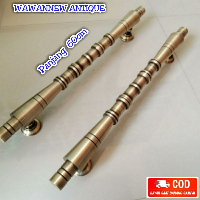 Handle Pintu / Gagang Pintu Rumah Pagar Kuningan Antik Murah Bambu 60cm