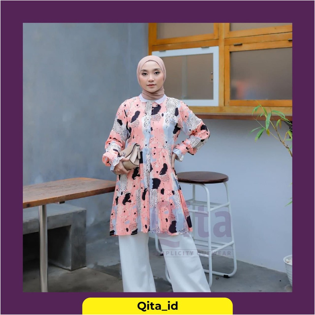 Tunik Renda Ataya dress busui friendly termurah toyobo Cod Outfit Casual Hijab