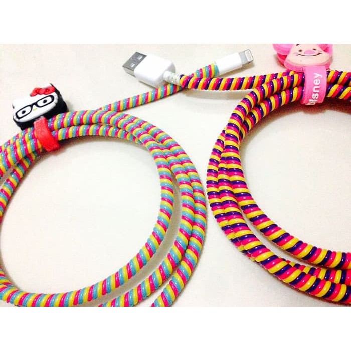 Pelindung Kabel 3 Warna Spiral BUY 1 GET 1 FREE / Protector Cable 3 Tone Karet Pelindung Kabel