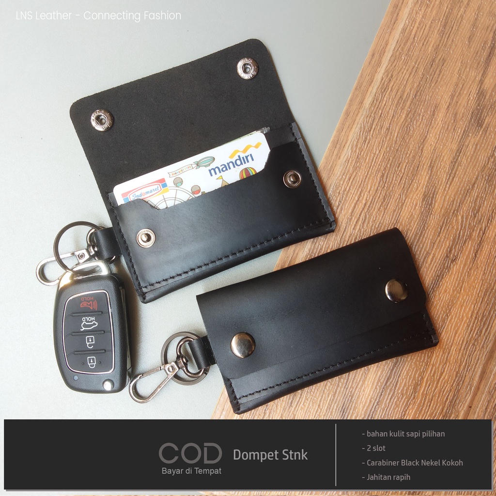 Key Wallet Dompet Stnk Mobil Motor Lipat dua Slot Kulit Asli