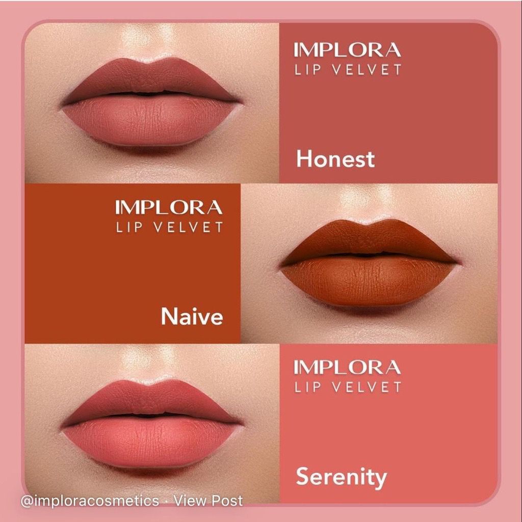 BFM018 Implora Lip Velvet / Lip Cream Matte / Lipstik / Lipvelvet BPOM / Pelembap Bibir Matte