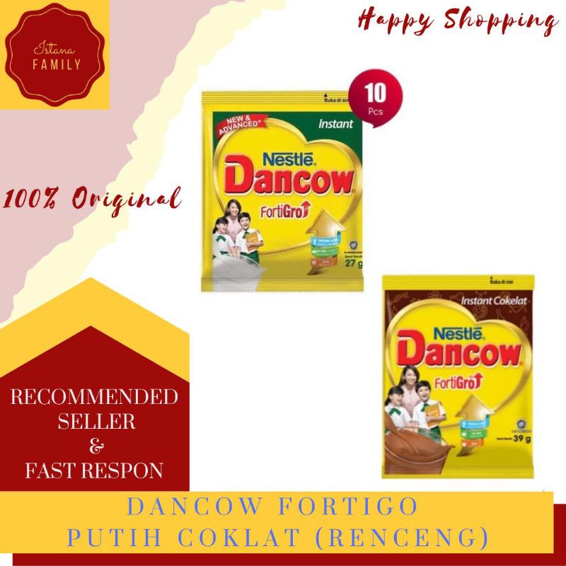 DANCOW FORTIGRO INSTANT PUTIH COKLAT RENCENG 10 SACHET
