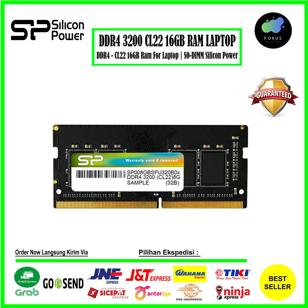 Silicon Power DDR4 3200MHz CL22 16GB SODIMM RAM PC Desktop - RAM 16GB