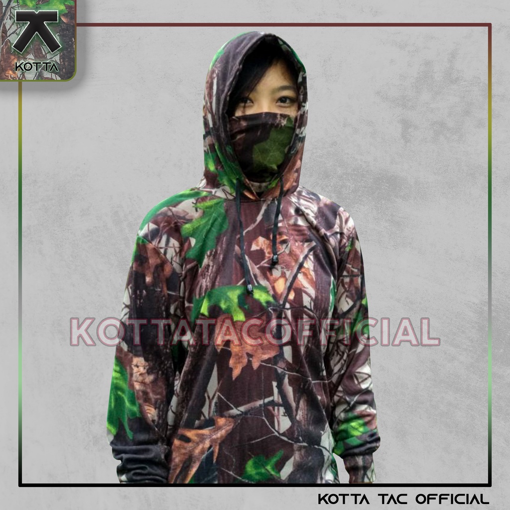 SET SETELAN BAJU KAOS HOODIE DAN BUFF CAMO - BAJU BERBURU CAMO - HOODIE CAMO PERBAKIN - TOPI CAMO - KAOS BERBURU