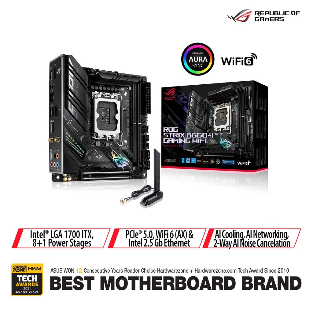 ASUS ROG Strix B660-I Gaming WiFi Intel® LGA 1700 ITX  Motherboard
